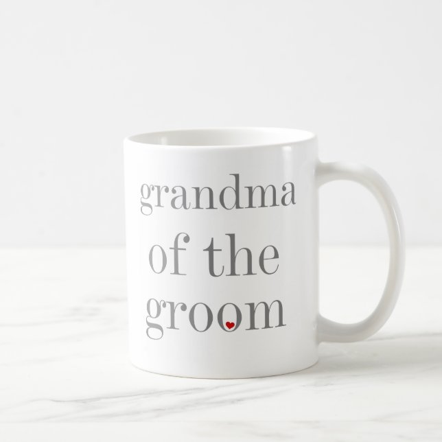 Grey Text Grandma of Groom Coffee Mug (Right)