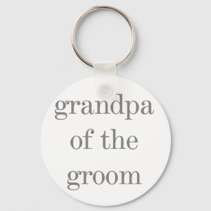Grey Text Grandpa of Groom Keychain