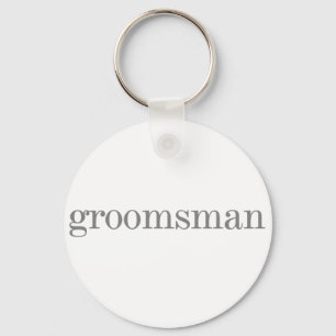 Grey Text Groomsman Keychain