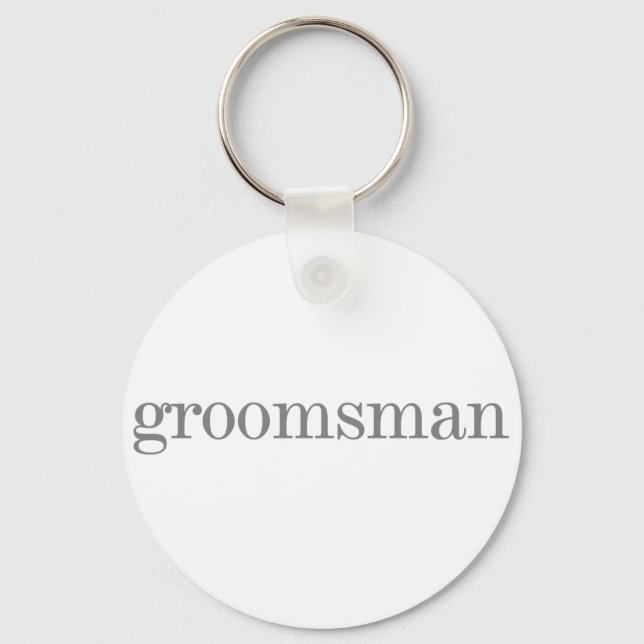 Grey Text Groomsman Keychain (Front)