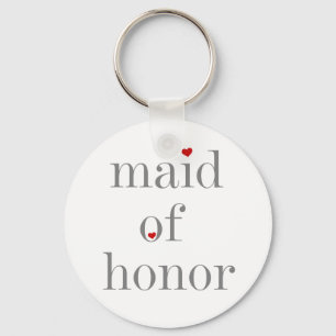 Grey Text Maid of Honour Keychain