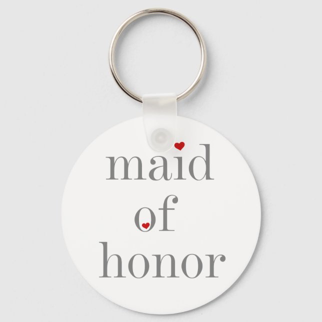Grey Text Maid of Honour Keychain (Front)