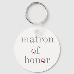 Grey Text Matron of Honour Keychain