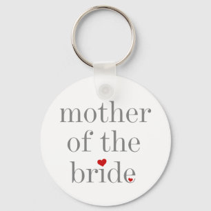 Grey Text Mother of Bride Keychain