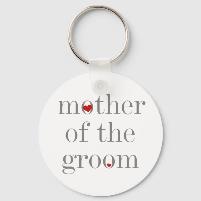 Grey Text  Mother of Groom Keychain (Front)