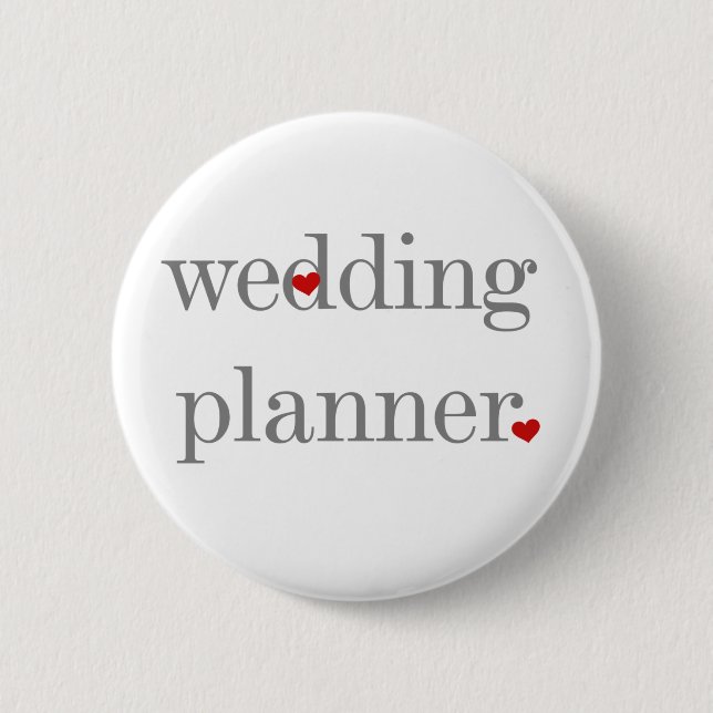 Grey Text Wedding Planner 2 Inch Round Button (Front)