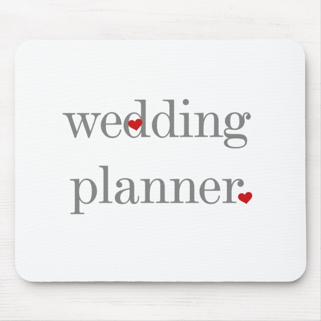 Grey Text Wedding Planner Mouse Pad (Front)