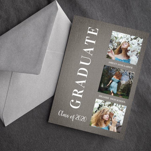 Grey Textile Graduation Three Photo Session (Creator Uploaded)