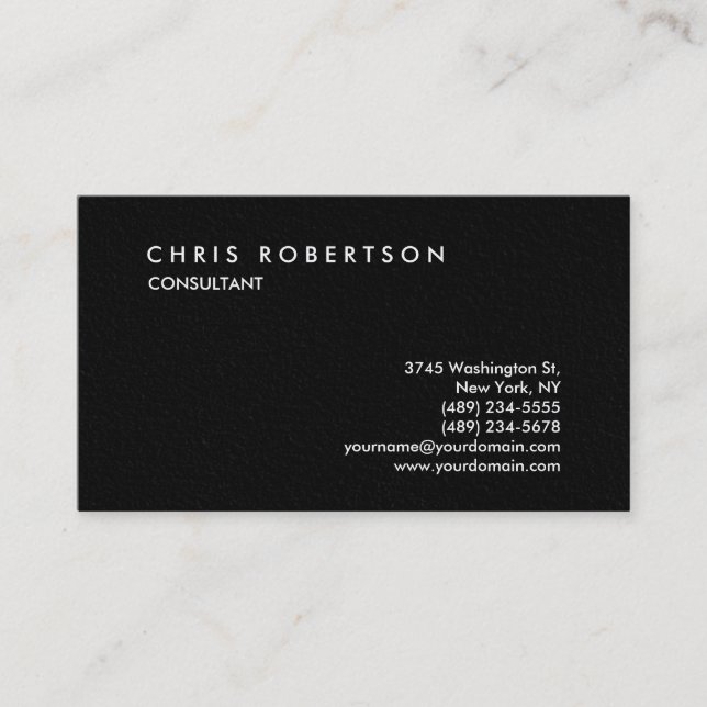Grey Texture Consultant Modern Business Card (Front)