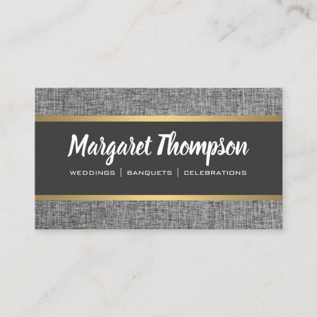 Grey Texture | Gold Metallic Business Card (Front)