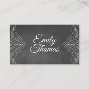 Grey Texture Mandala Elements Business Card