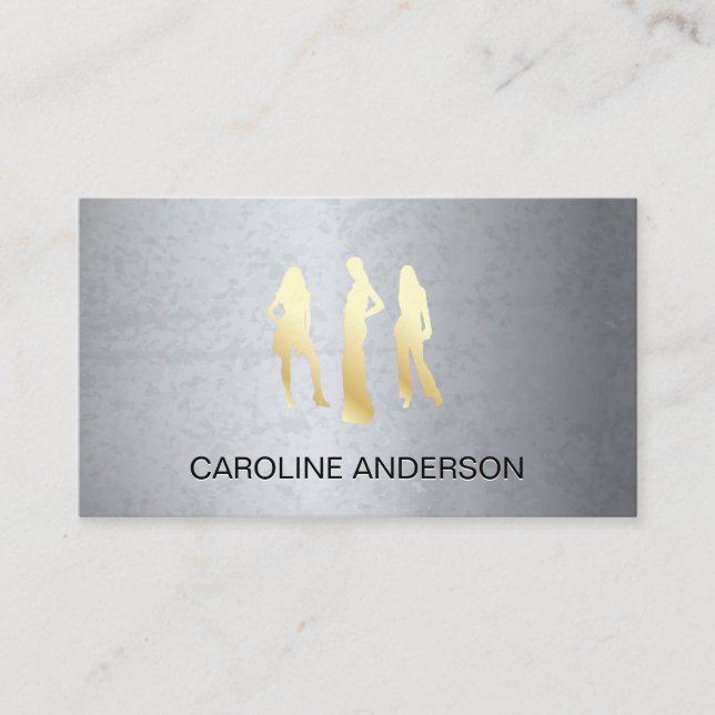 Grey Texture | Models Business Card (Front)