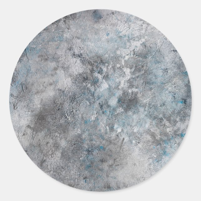 Grey textured concrete wall background classic round sticker (Front)