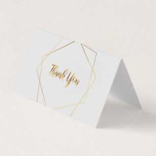 Grey Thank You Cards with gold pentagons