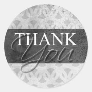 Grey Thank You Envelope Label Seal Stickers