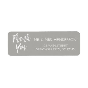 Grey Thank You Return Address