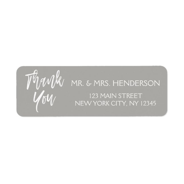 Grey Thank You Return Address (Front)