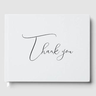 Grey Thank You Wedding Guest Book