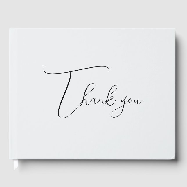 Grey Thank You Wedding Guest Book (Front)