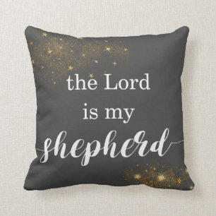 Grey “The Lord is my Shepherd” Nursery Pillow