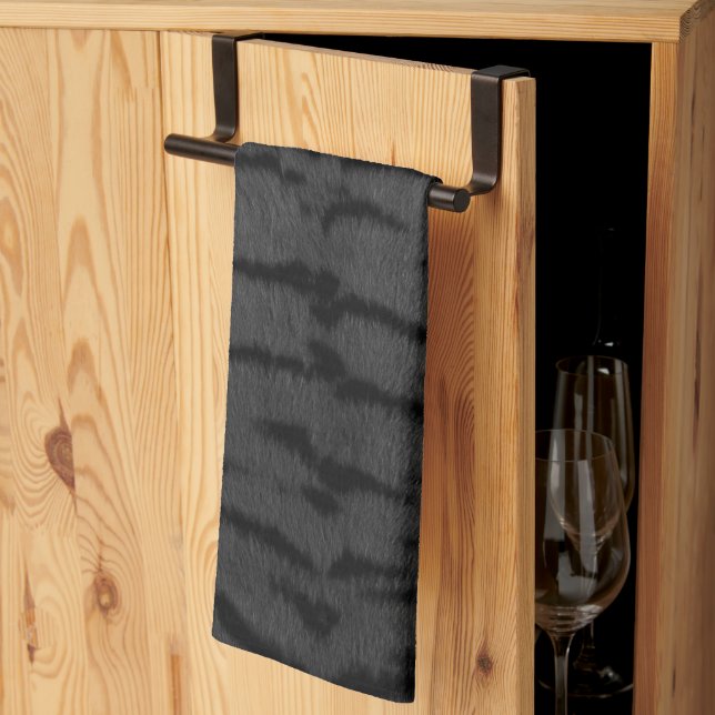 Grey Tiger Skin Print Kitchen Towel (Thirds Fold)