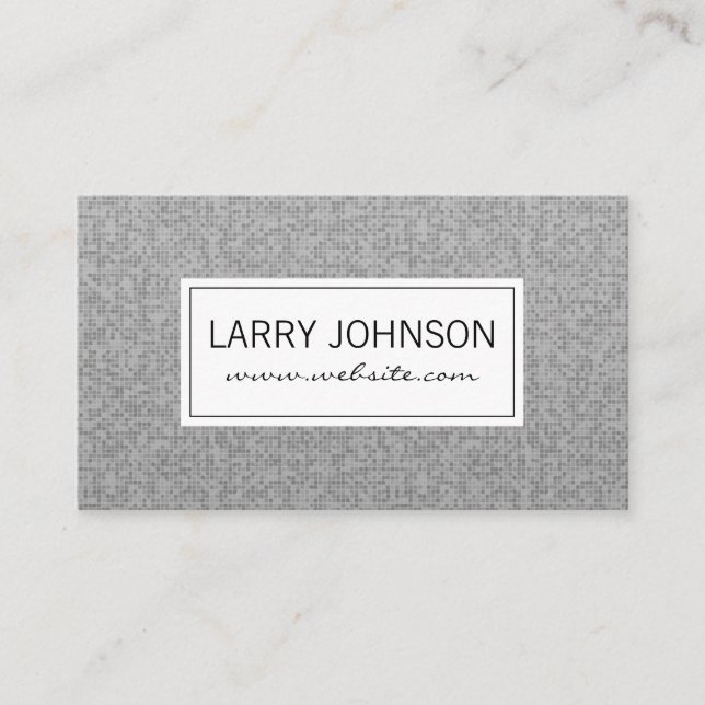 Grey Tile Pattern Business Card (Front)