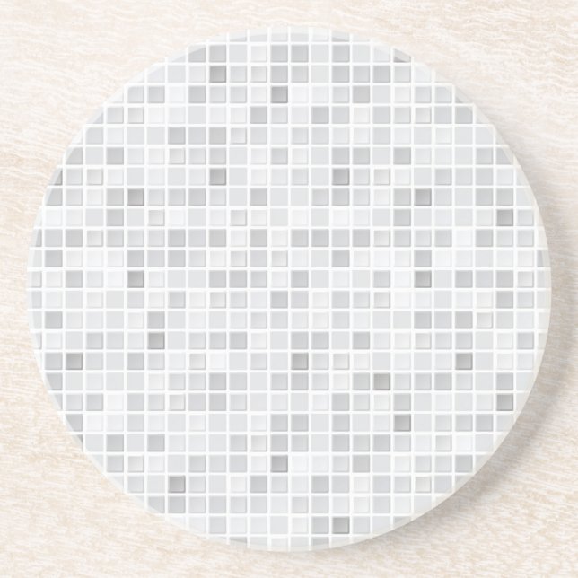 Grey Tiles Pattern Coaster (Front)