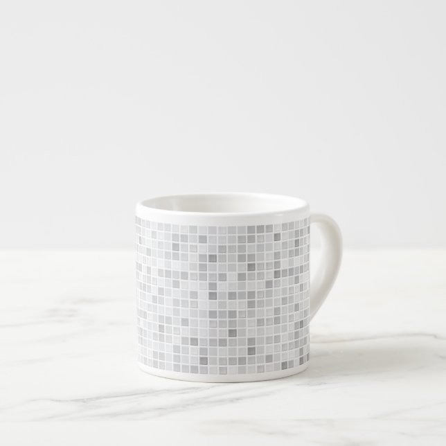 Grey Tiles Pattern Espresso Cup (Front Right)