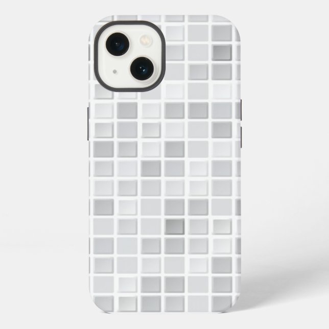 Grey Tiles Pattern iPhone Case (Back)