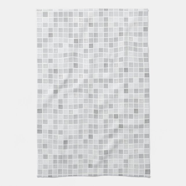 Grey Tiles Pattern Kitchen Towel (Vertical)