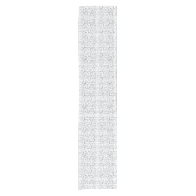 Grey Tiles Pattern Short Table Runner (Front)