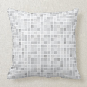 Grey Tiles Pattern Throw Pillow