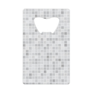 Grey Tiles Pattern Wallet Bottle Opener