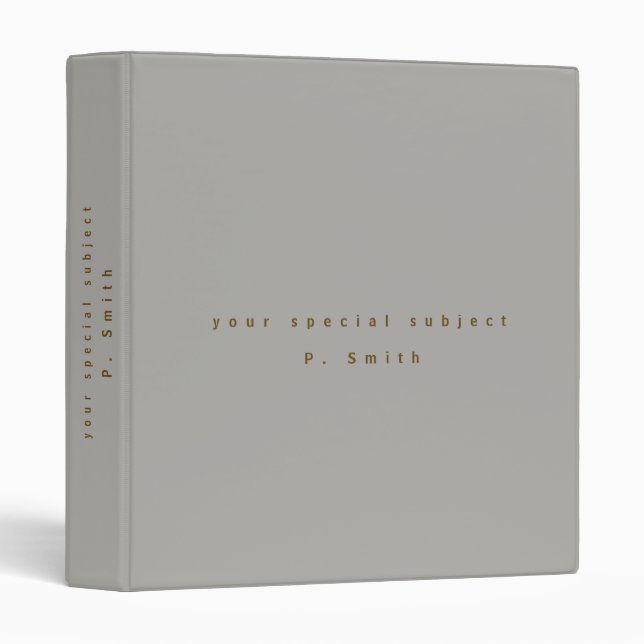 grey (to add subject) binder (Front/Spine)