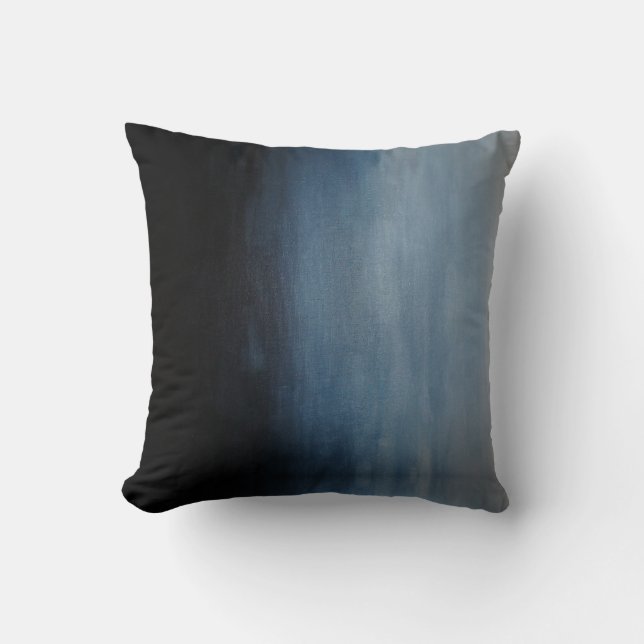 Grey to Dark Blue Ombre Pillow (Front)