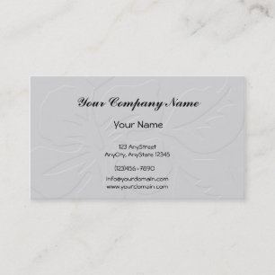 Grey Tone on Tone Hibiscus Business Card