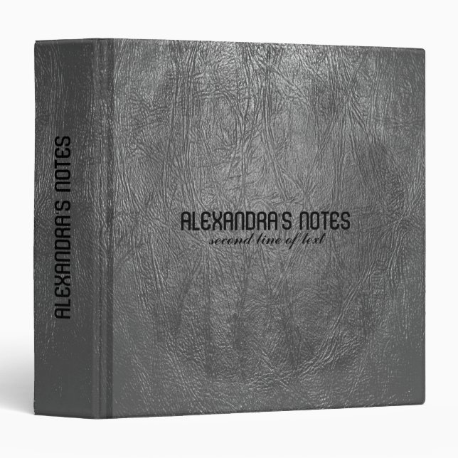 Grey Tones Faux Leather Look Binder (Front/Spine)