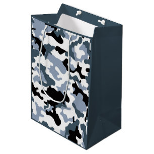 Grey Tones Military Camo Medium Gift Bag