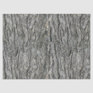 Grey Tones Rustic Wood Bark Print Tissue Paper