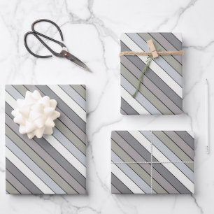 Grey Tones With Black Stripes On Watercolor Paper