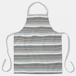 Grey Tones With Black Stripes On Watercolor Paper Apron
