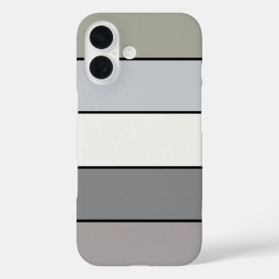 Grey Tones With Black Stripes On Watercolor Paper iPhone 16 Case