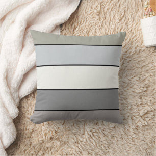 Grey Tones With Black Stripes On Watercolor Paper Throw Pillow