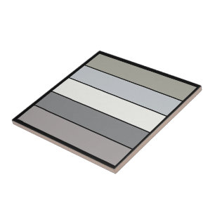 Grey Tones With Black Stripes On Watercolor Paper Tile