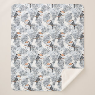Grey Toucan Sherpa Blanket