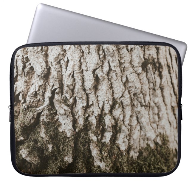 Grey tree trunk laptop sleeve (Front)