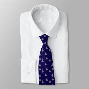 Grey Trees Dk Blue Tie