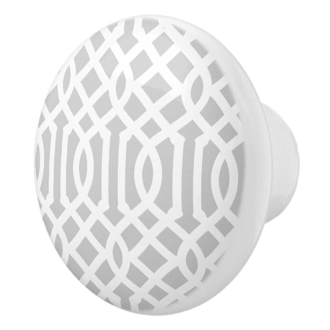 Grey Trellis Ceramic Knob (Right)