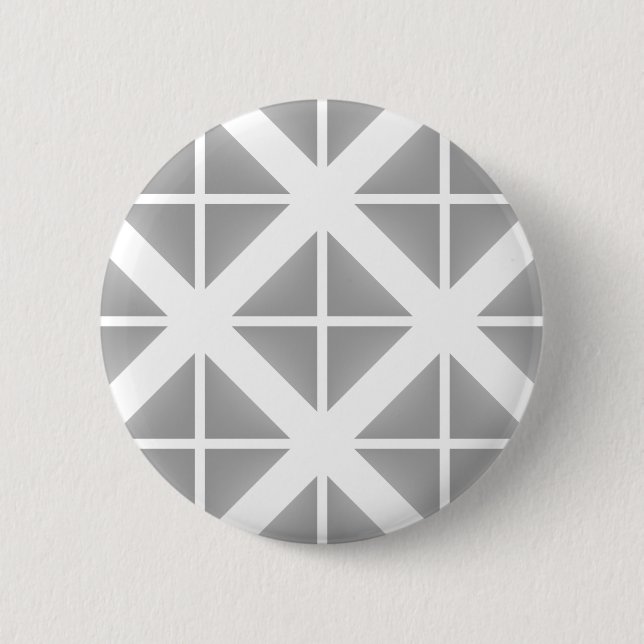 Grey Trendy Triangle Pattern 2 Inch Round Button (Front)