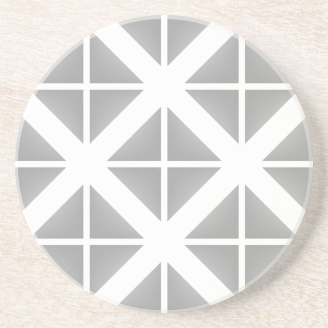 Grey Trendy Triangle Pattern Coaster (Front)